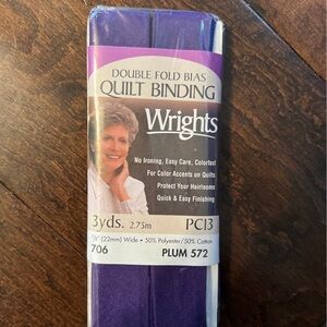 3 Yards Plum Double Fold Bias Tape PC706 ribbon